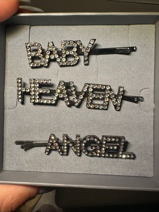 3 Mollette capelli strass - Baby Heaven Angel