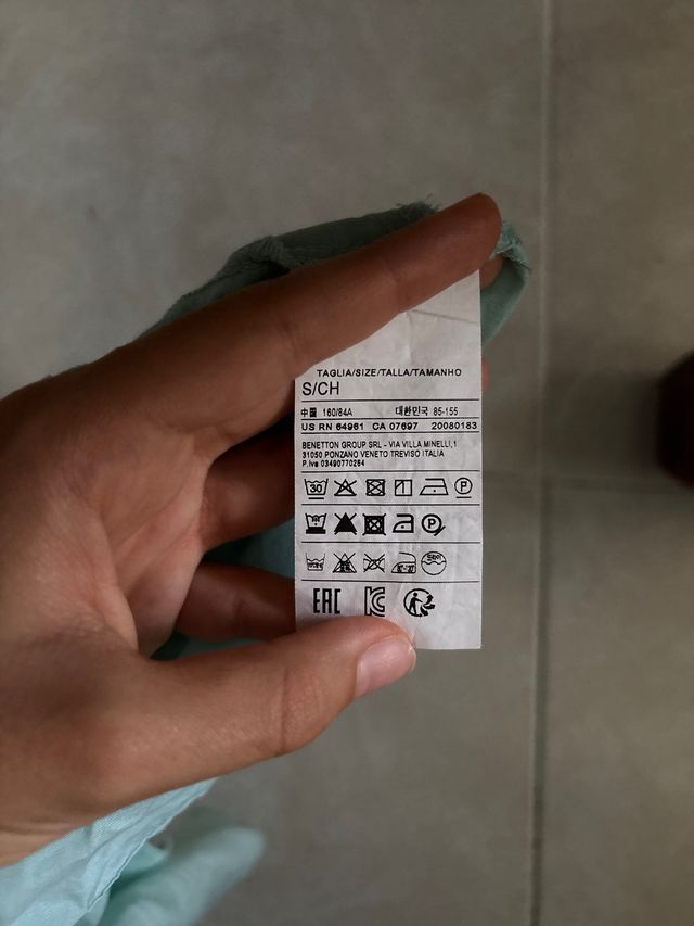 Blusa Benetton turquesa manga corta