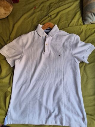 Polo Tommy Hilfiger blanco talla S