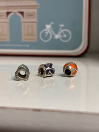 3 Charms Pandora plata.Se venden juntos o separado