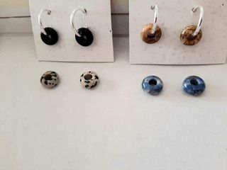 Plata pendientes Transformers minerales 