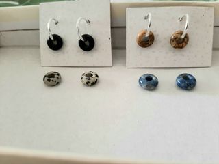 Plata pendientes Transformers minerales 