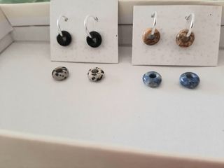 Plata pendientes Transformers minerales 