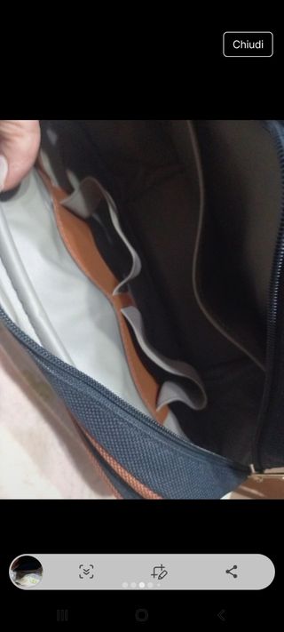 Beauty case uomo blu e marrone