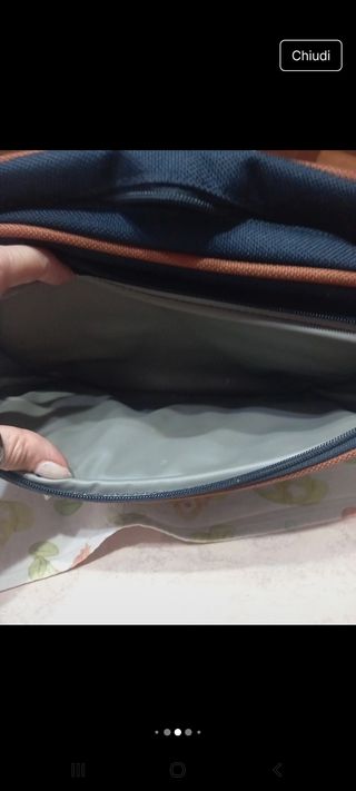 Beauty case uomo blu e marrone