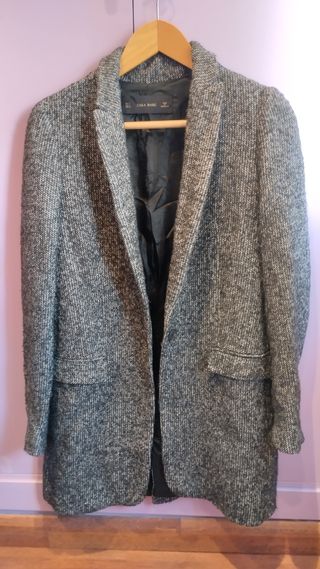Abrigo mujer Zara Basic gris talla S