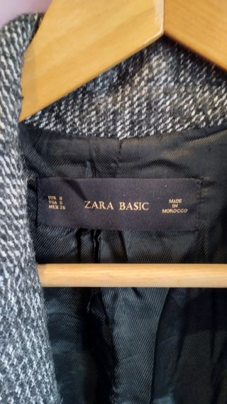 Abrigo mujer Zara Basic gris talla S