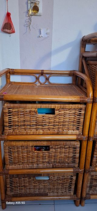 Mueble mimbre 3 cajones
