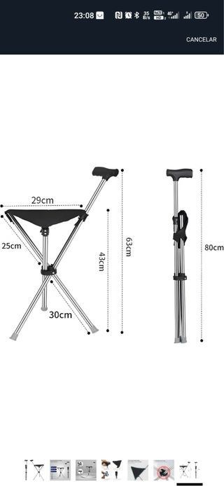 Silla Plegable con Bastón