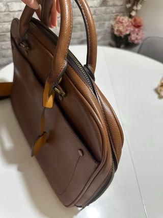 Maletín piel marrón Zara - Bolso hombre