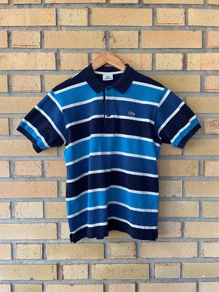 Polo Lacoste Vintage  A Rayas Tricolor 100%Algodón