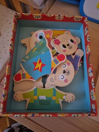 Juegos Montessori: Libro, puzzle, equilibrio