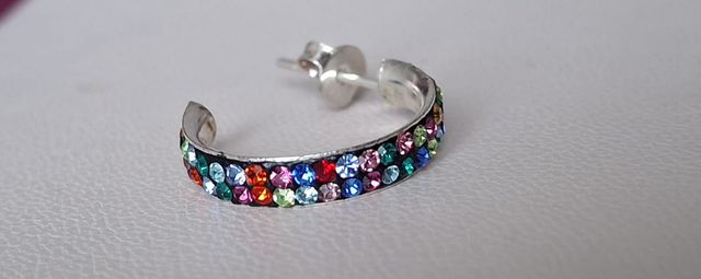 Pendiente plata multicolor