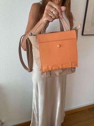 Bolso Hoff beige y naranja