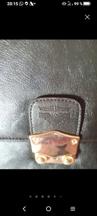 Cartera Piel Negra Documentos