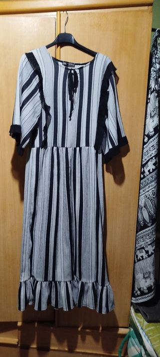 Vestido rayas blanco-negro