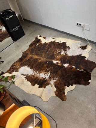 Alfombra piel vaca | Marrón-Blanco