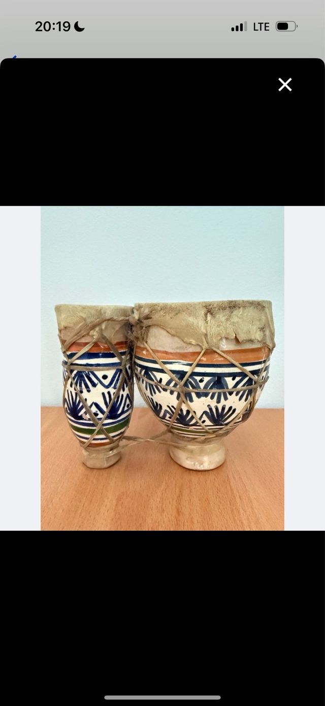 Tambor mexicano pintado a mano