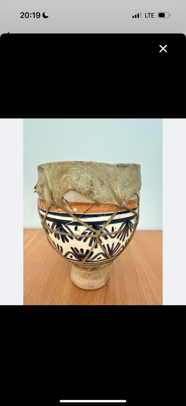 Tambor mexicano pintado a mano