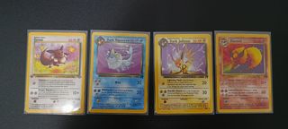 Pack cartas Pokémon: Eevee, Vaporeon, Jolteon, Fla