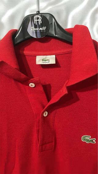 Polo Vintage Lacoste colore rosso, Taglia 4 (L)