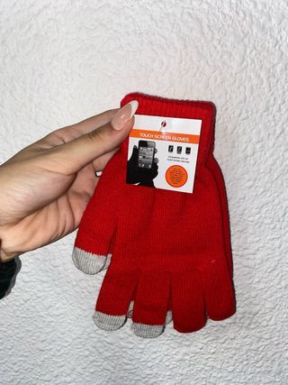 Guantes táctiles rojos
