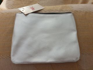 Bolso neceser de mano multiusos plano, plateado br