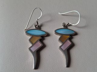 Pendientes plata nácar multicolor