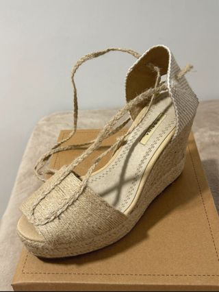 Sandalias cuña esparto Corina beige