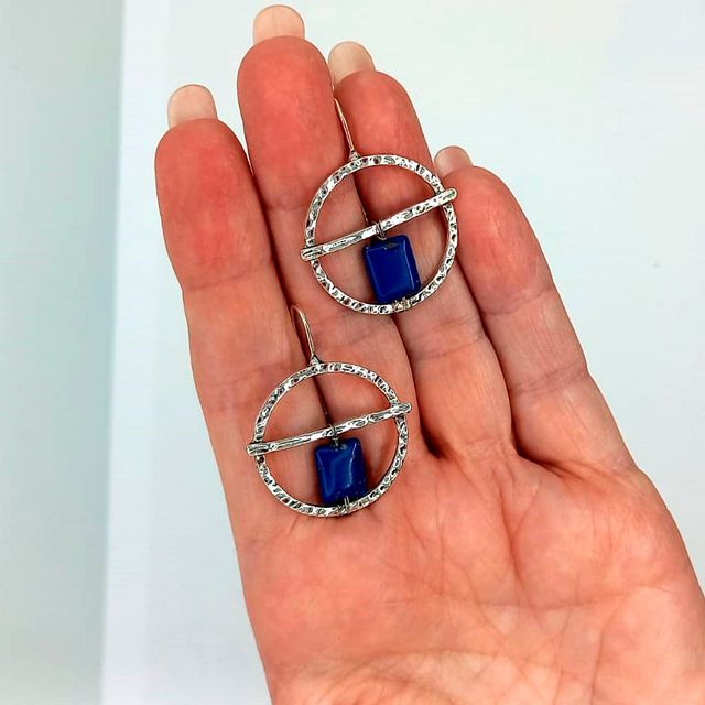 Pendientes Plata Azul - Joyas