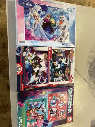 3 Puzzles Infantiles: Frozen, Beyblade, Enchantima