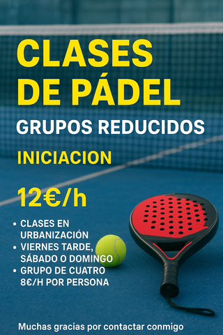 Clases pádel grupos reducidos