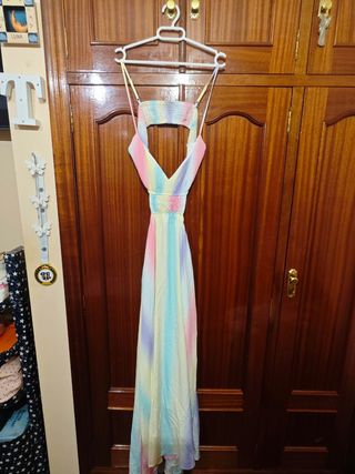 Vestido largo multicolor