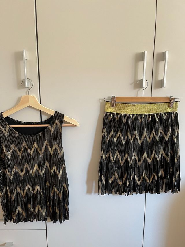 Vestido Charleston niña - Negro y dorado