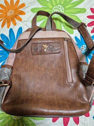 Mochila Anneke marrón-rosa