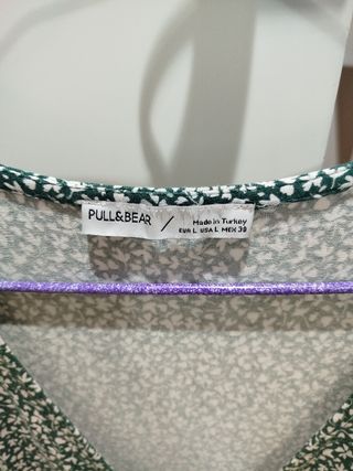 Vestido Pull&Bear verde estampado