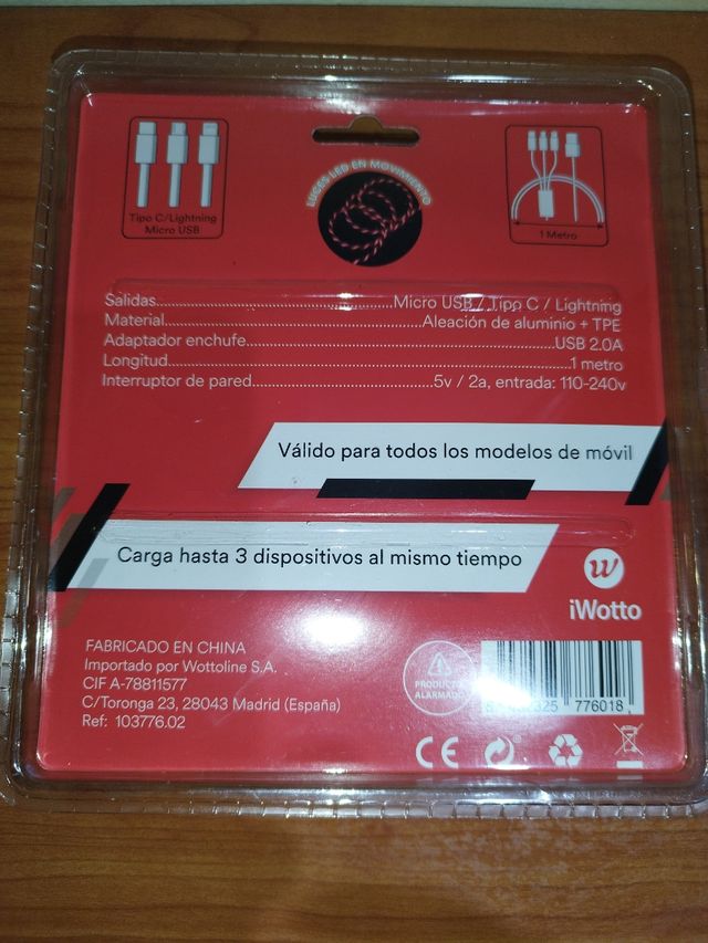 Cargador USB iWotto 3 puertos NUEVO