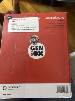 Matemáticas 3º ESO. Libro del estudiante. GENiOX