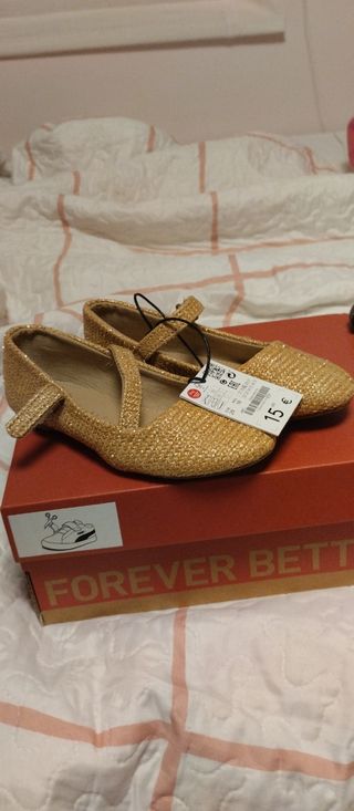 Zapatos niña beige, talla 29
