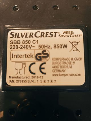 Panificadora SilverCrest 850W