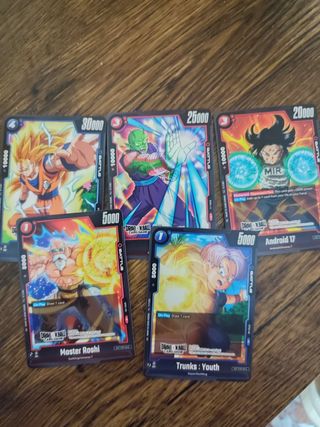 Lote de 28 cartas + tablero de papel de Dragon Bal