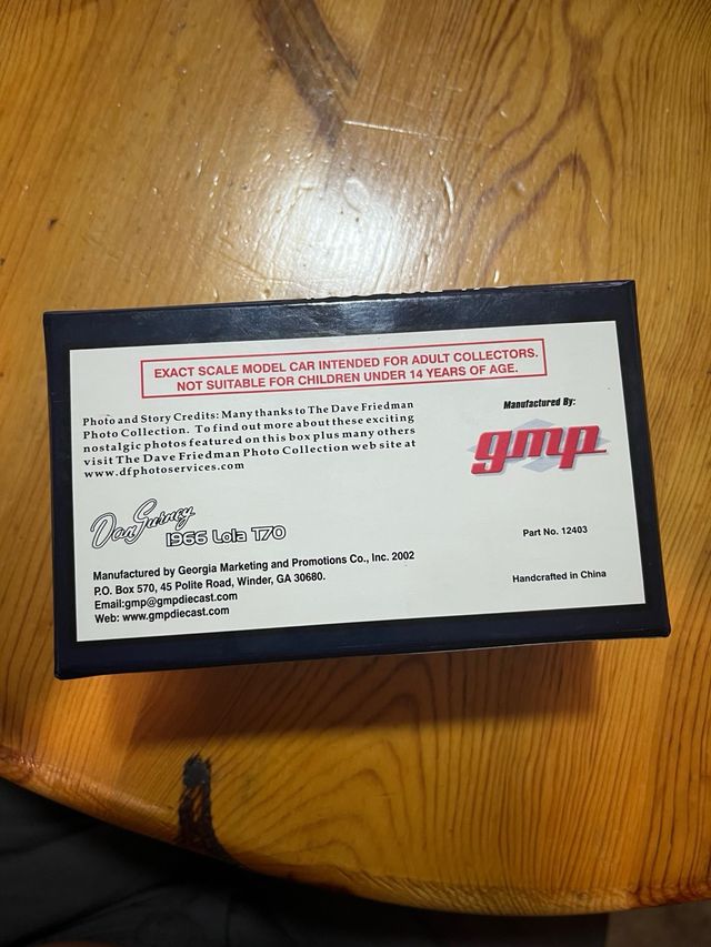 GMP 1:43 Dan Gurney Lola T70 1966 coche a escala