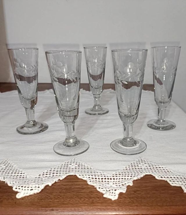 Copas vintage grabadas - 5 uds