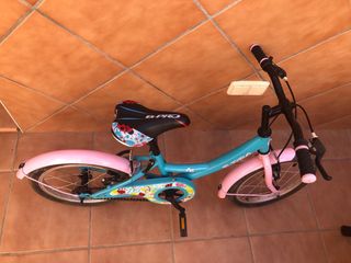 Bicicleta niña 16" B-Pro,Corte Inglés,con ruedines