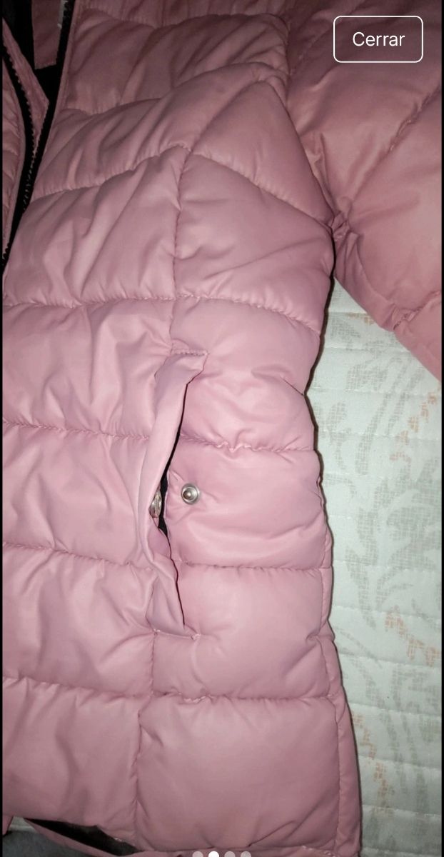 Abrigo niña rosa, talla 8-10 años