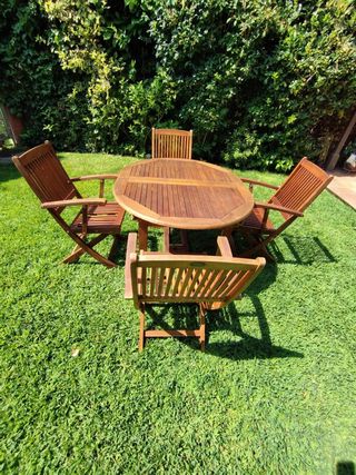 mesa y sillas de jardin 
