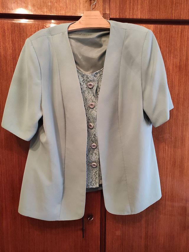 Traje falda mujer - Verde turquesa - Talla 54