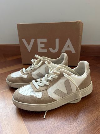 Zapatillas Veja 36 - Beige/Blanco