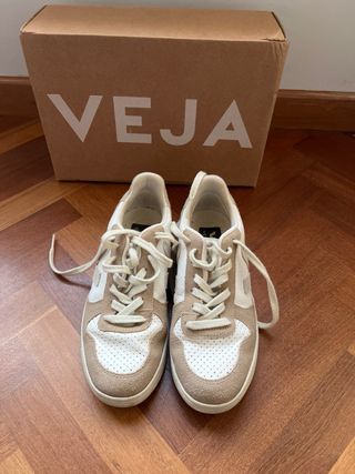 Zapatillas Veja 36 - Beige/Blanco