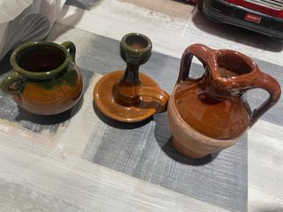 Cesta mimbre té infantil y ajuar de cerámica